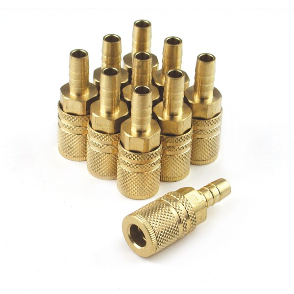 Primefit I/M 6-Ball Coupler 1/4" x 3/8" Std Hose Barb Brass XIC1438BB6-B10-P - main